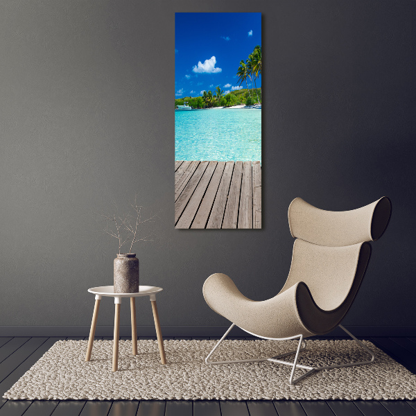 Quadro di vetro verticale Spiaggia tropicale
