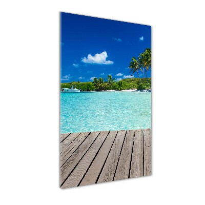 Quadro di vetro verticale Spiaggia tropicale