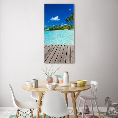 Quadro di vetro verticale Spiaggia tropicale