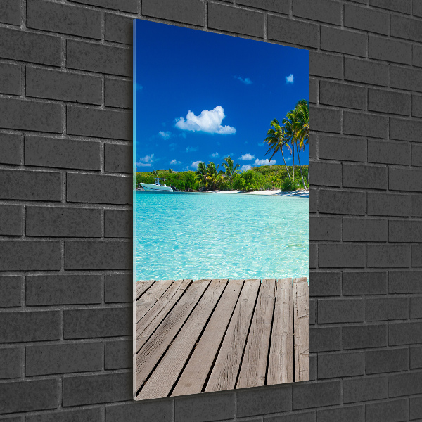 Quadro di vetro verticale Spiaggia tropicale