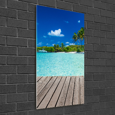Quadro di vetro verticale Spiaggia tropicale