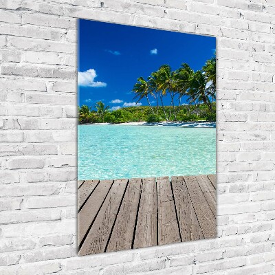 Quadro di vetro verticale Spiaggia tropicale