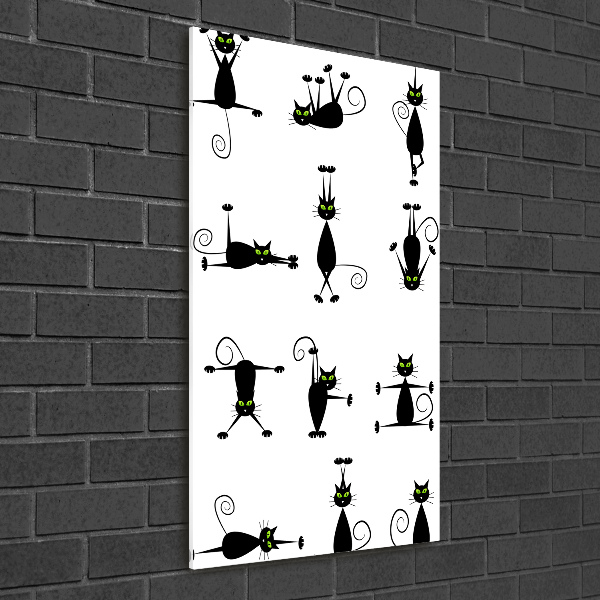 Quadro stampa su vetro verticale Gatti