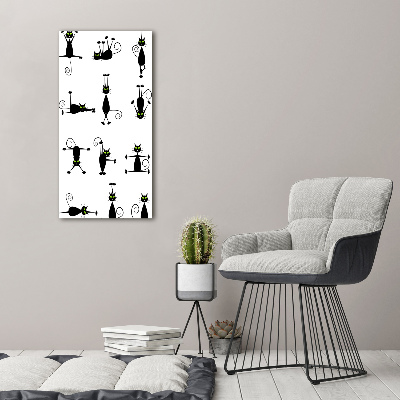 Quadro stampa su vetro verticale Gatti