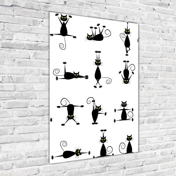 Quadro stampa su vetro verticale Gatti