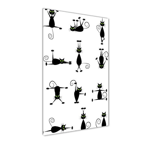 Quadro stampa su vetro verticale Gatti