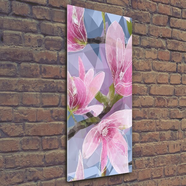 Quadro stampa su vetro verticale Magnolia