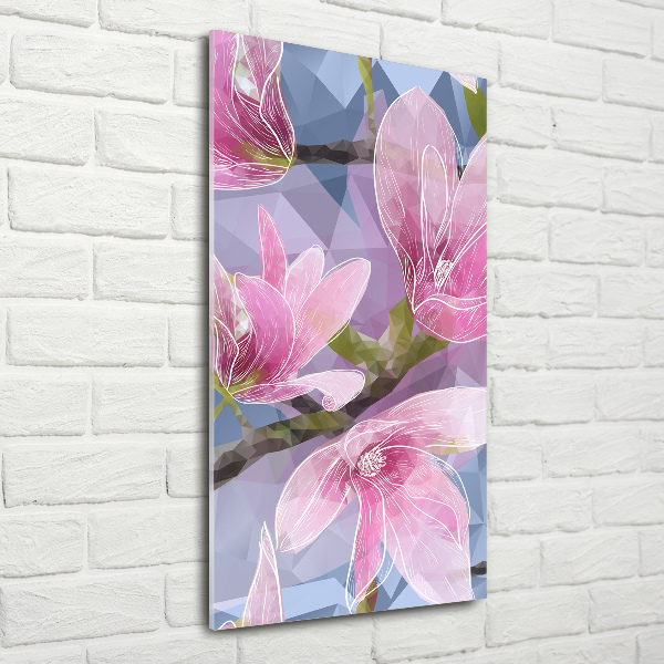 Quadro stampa su vetro verticale Magnolia