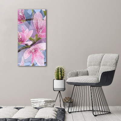 Quadro stampa su vetro verticale Magnolia