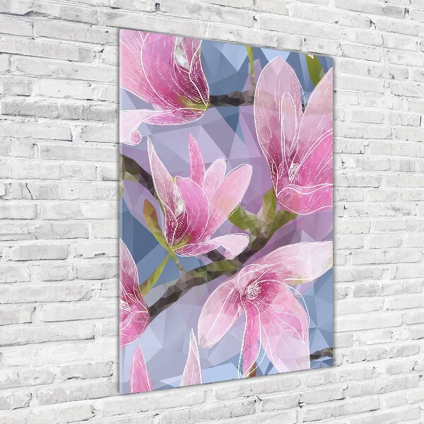 Quadro stampa su vetro verticale Magnolia