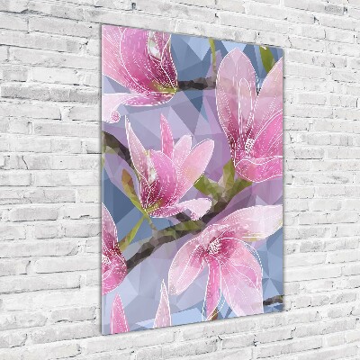 Quadro stampa su vetro verticale Magnolia