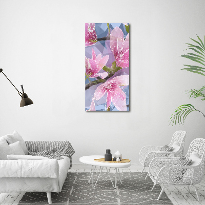 Quadro stampa su vetro verticale Magnolia