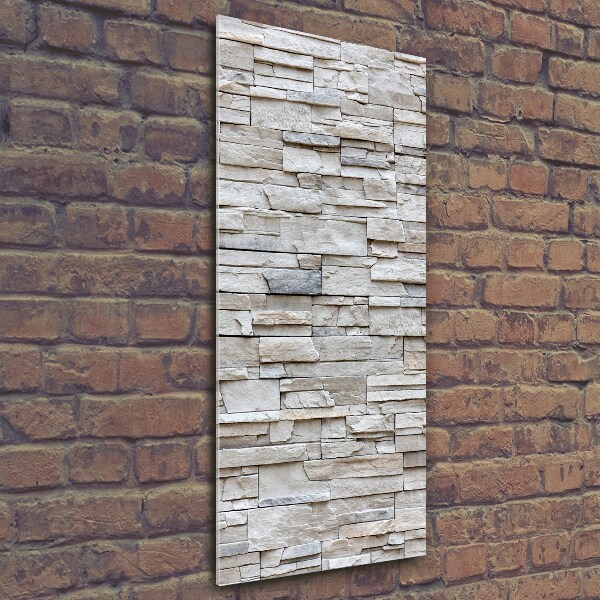 Quadro stampa su vetro verticale Muro di pietra