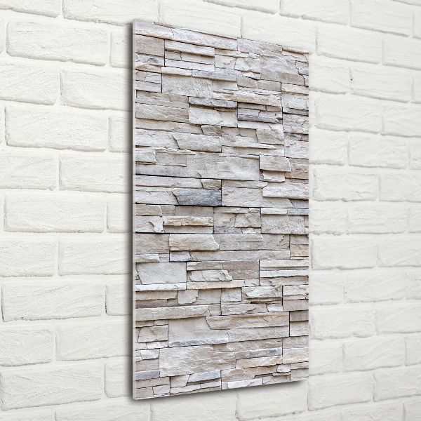 Quadro stampa su vetro verticale Muro di pietra