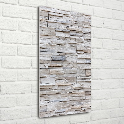 Quadro stampa su vetro verticale Muro di pietra