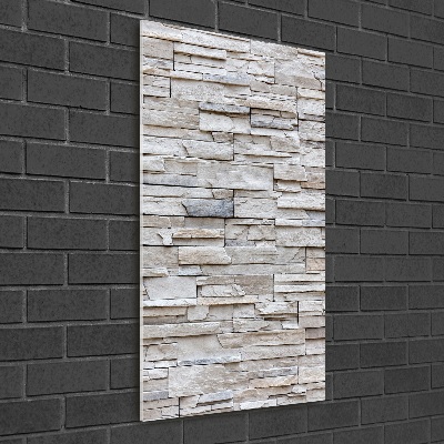 Quadro stampa su vetro verticale Muro di pietra