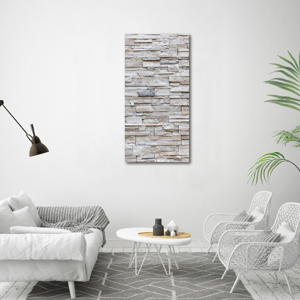 Quadro stampa su vetro verticale Muro di pietra