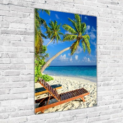 Quadro di vetro verticale Spiaggia tropicale