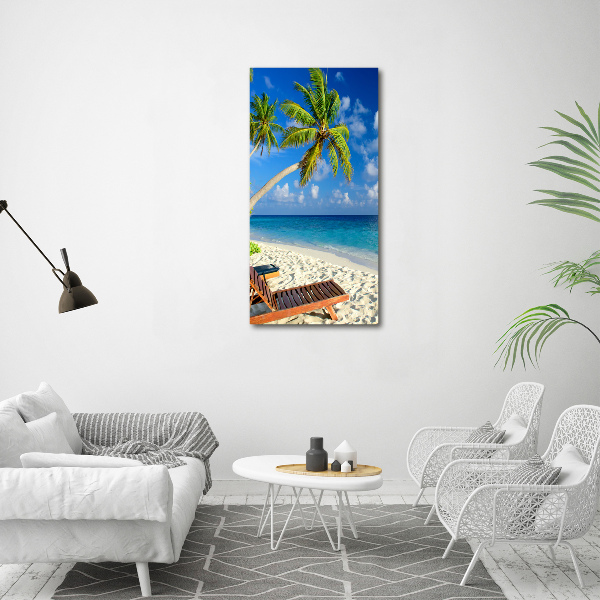 Quadro di vetro verticale Spiaggia tropicale