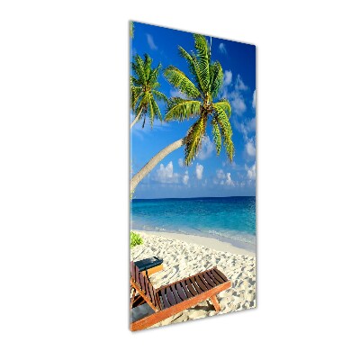 Quadro di vetro verticale Spiaggia tropicale