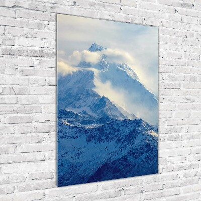 Quadro in vetro verticale In cima alla montagna