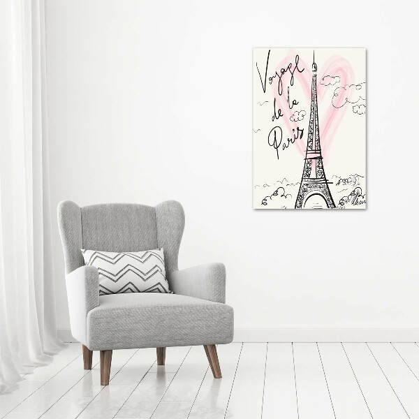 Quadro stampa su vetro verticale Torre Eiffel Parigi