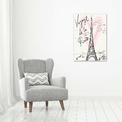 Quadro stampa su vetro verticale Torre Eiffel Parigi