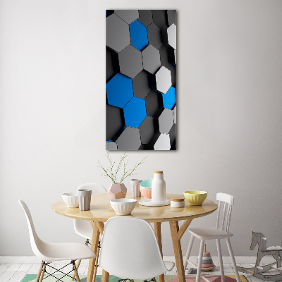 Quadro vetro verticale Astrazione 3D