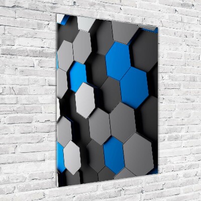 Quadro vetro verticale Astrazione 3D