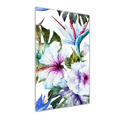 Quadro vetro verticale Fiori hawaiani