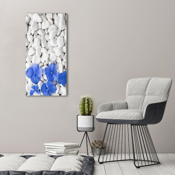 Quadro vetro verticale Pietre di ortensia