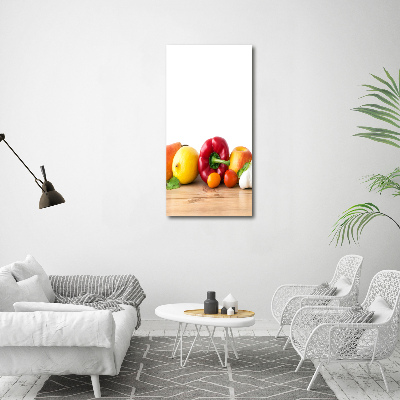 Quadro di vetro verticale Frutta e verdura