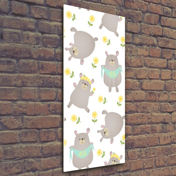 Quadro di vetro verticale Piccoli orsi