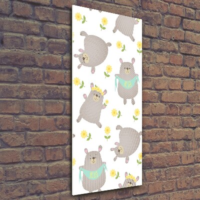 Quadro di vetro verticale Piccoli orsi