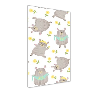 Quadro di vetro verticale Piccoli orsi