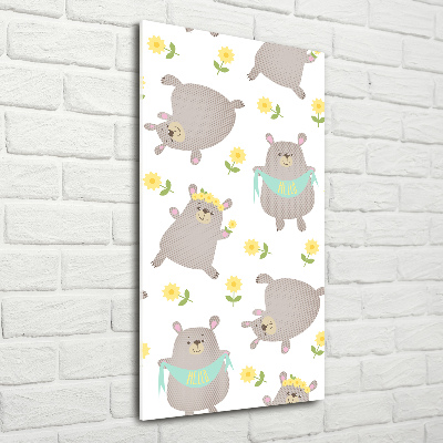 Quadro di vetro verticale Piccoli orsi