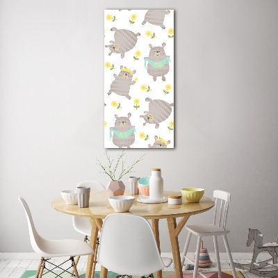 Quadro di vetro verticale Piccoli orsi