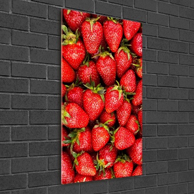 Quadro vetro verticale Fragole