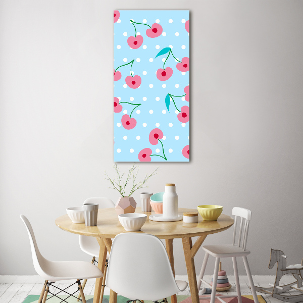 Quadro stampa su vetro verticale Ciliegie