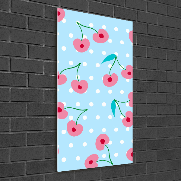Quadro stampa su vetro verticale Ciliegie