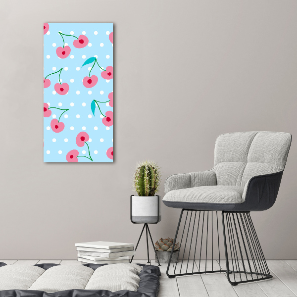 Quadro stampa su vetro verticale Ciliegie