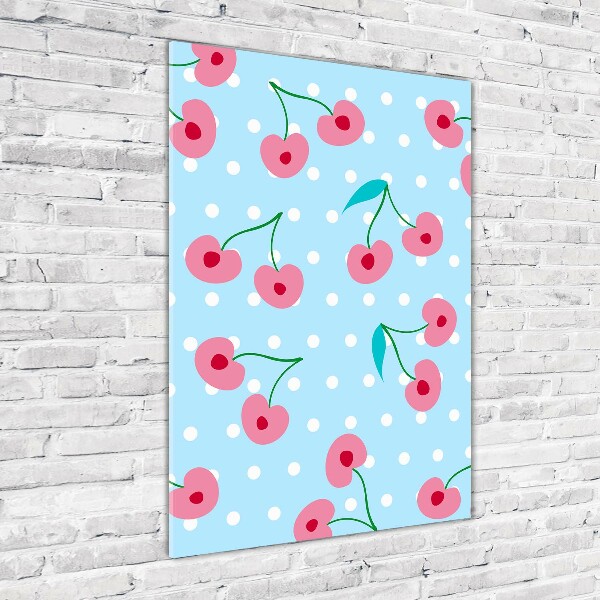 Quadro stampa su vetro verticale Ciliegie
