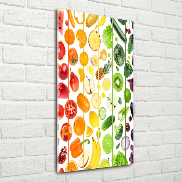 Quadro in vetro verticale Frutta e verdura