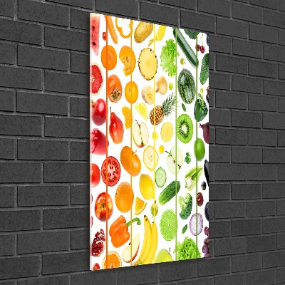 Quadro in vetro verticale Frutta e verdura