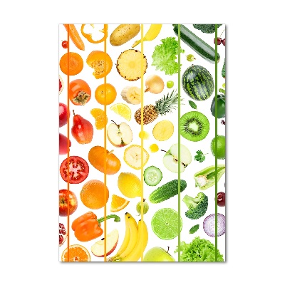 Quadro in vetro verticale Frutta e verdura