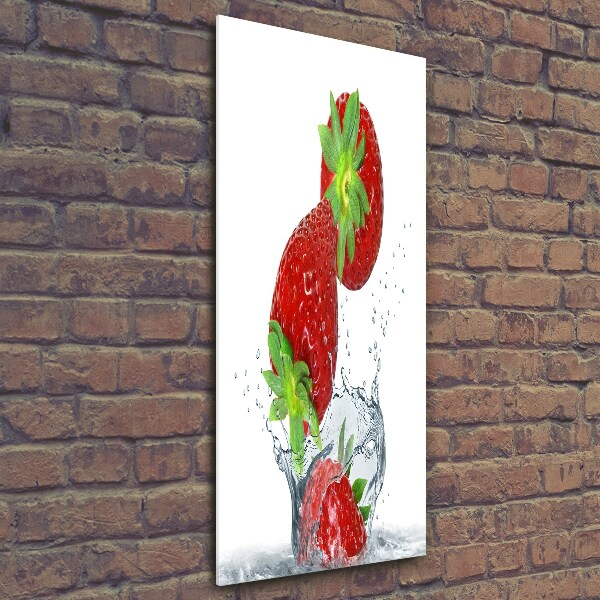 Quadro di vetro verticale Fragole