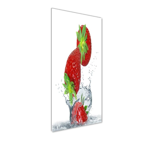 Quadro di vetro verticale Fragole