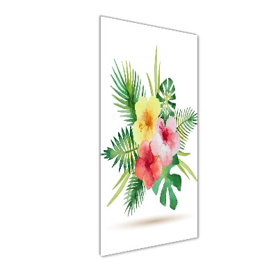 Quadro vetro verticale Fiori hawaiani