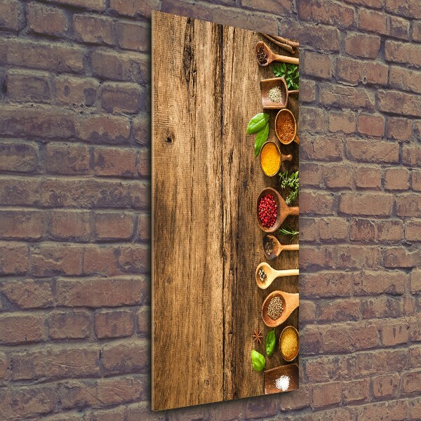 Quadro stampa su vetro verticale Spezie colorate