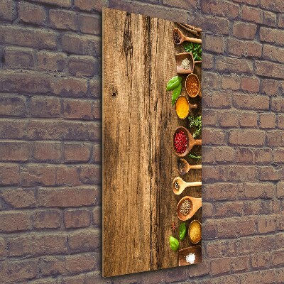 Quadro stampa su vetro verticale Spezie colorate